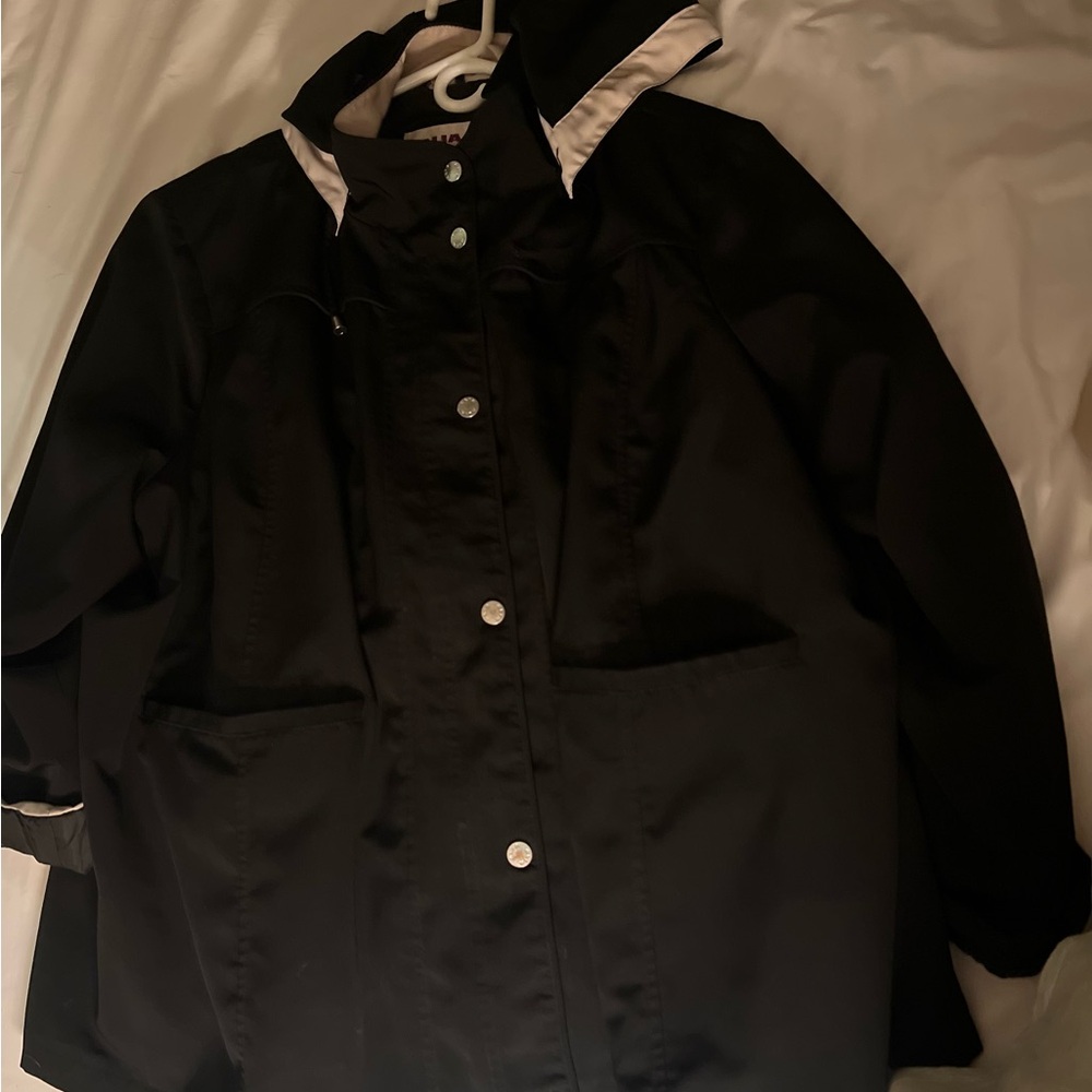 Alia Black Ski Jacket with Cream Details